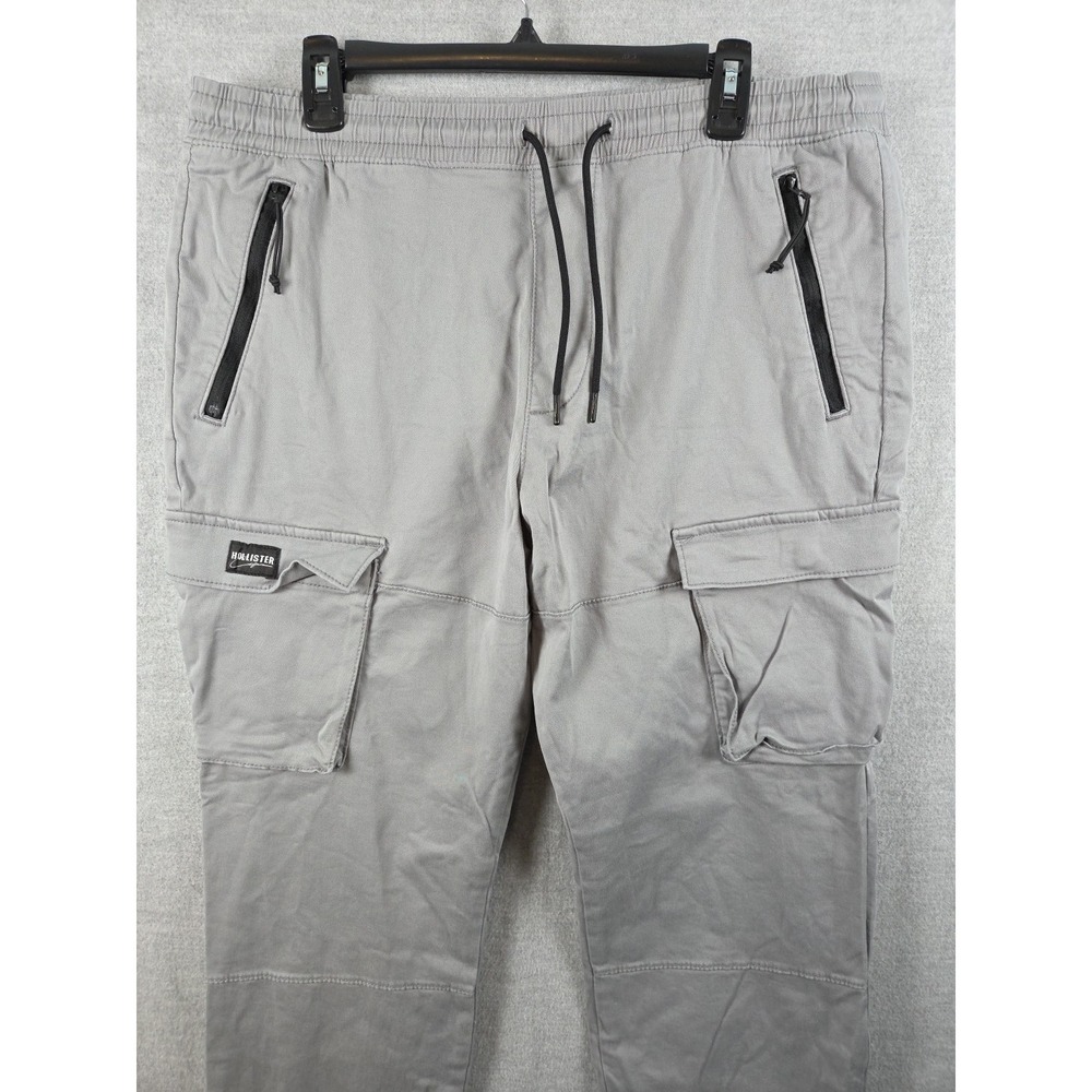Hollister Cargo Skinny Jogger Mens XL Advanced Stretch Elastic Waist Pants Gray